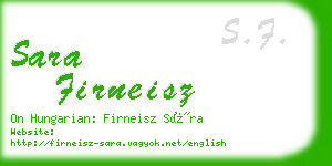 sara firneisz business card